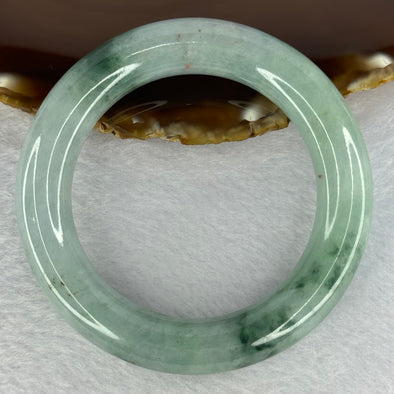 Type A Green with Blueish Green Piao Hua Jadeite Bangle Internal Diameter 54.7mm 90.87g 13.4 by 12.4mm (Very Slight External Rough)