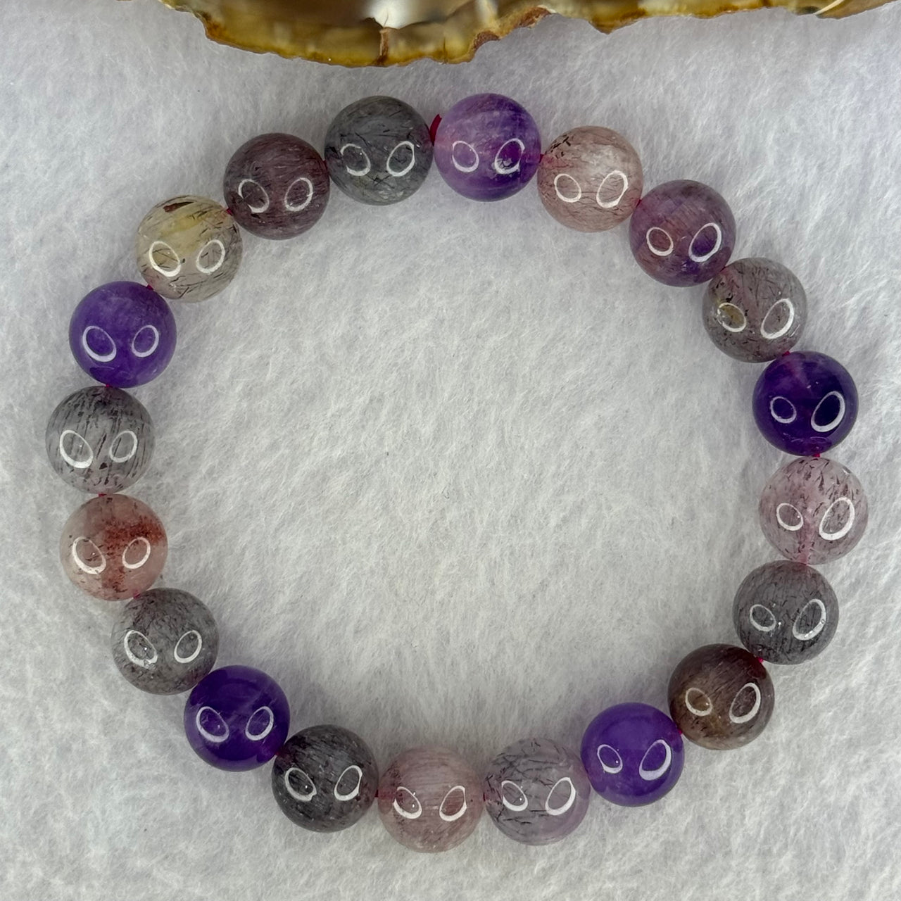 Natural Super 7 Beads Bracelet 29.20g 17.5cm 10.3mm 26 Beads