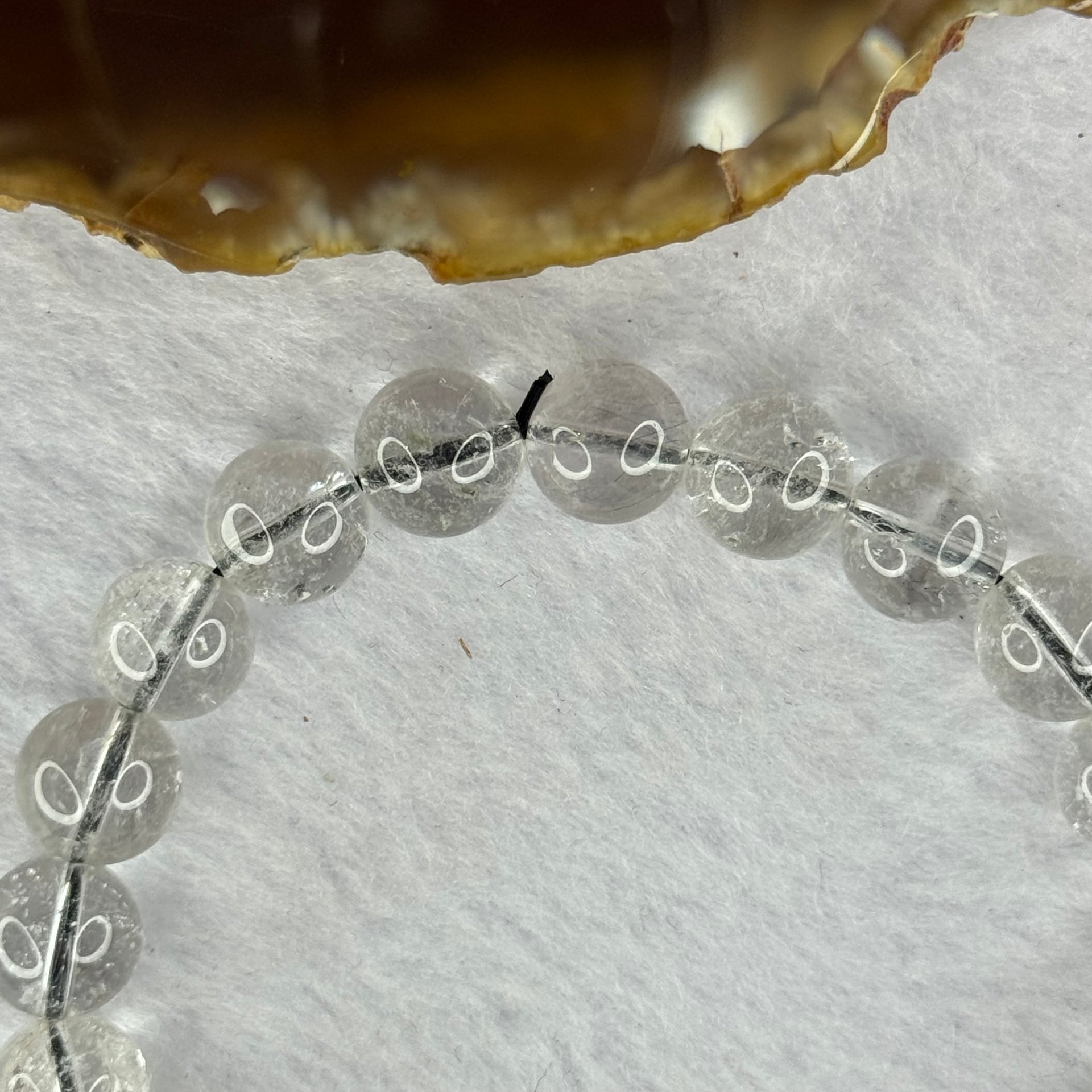 Natural Titanium Rutilated Clear Quartz 22.79g 16cm 9.4mm 21 Beads - Huangs Jadeite and Jewelry Pte Ltd