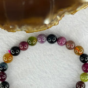 Good Grade Natural Tourmaline Beads Bracelet 好的天然碧玺珠手链 16.95g 15cm 7.9mm 24 Beads - Huangs Jadeite and Jewelry Pte Ltd