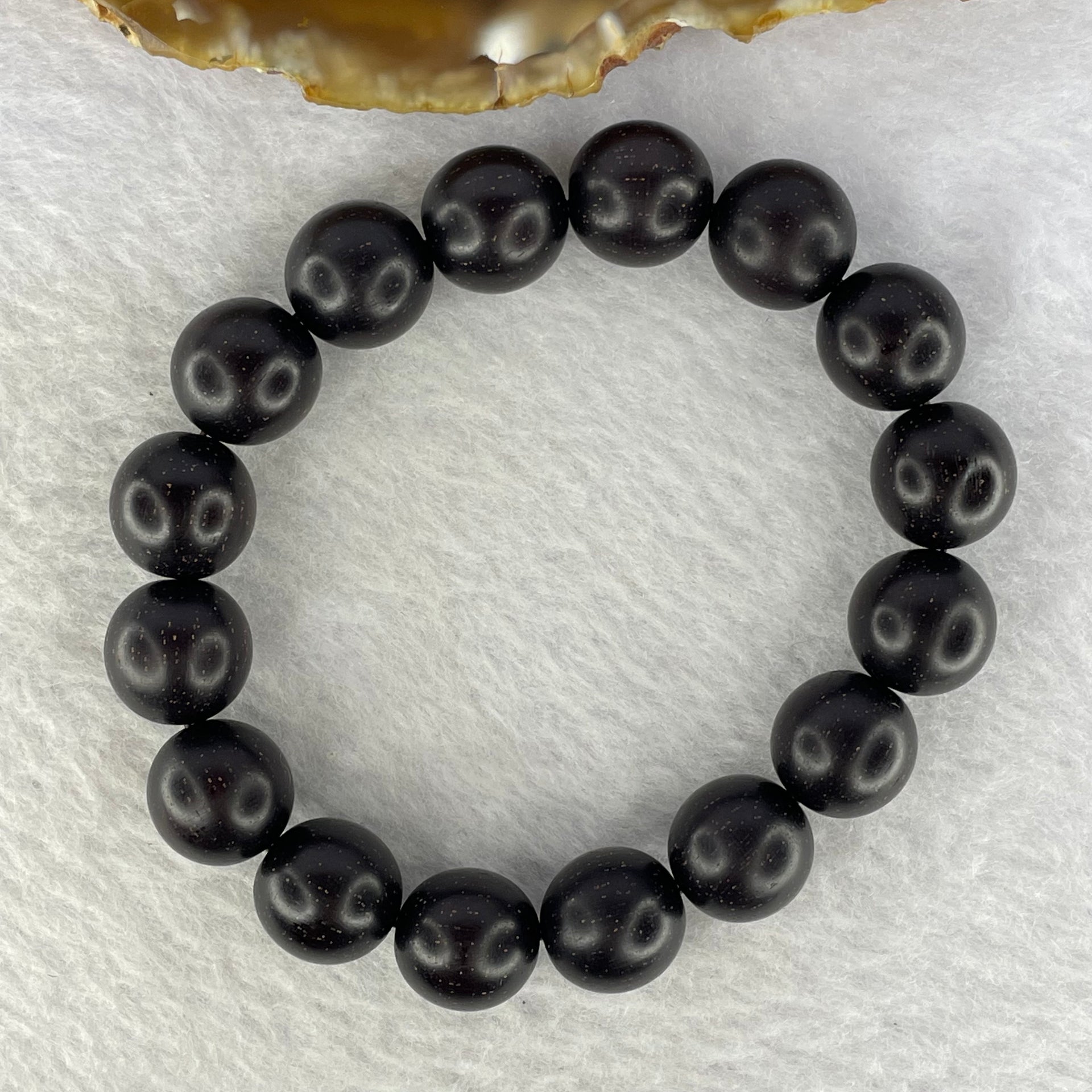 National Wild African Zitan Bracelet 野生非洲金星字檀手链  18.27g 12.6 mm 16 Beads - Huangs Jadeite and Jewelry Pte Ltd