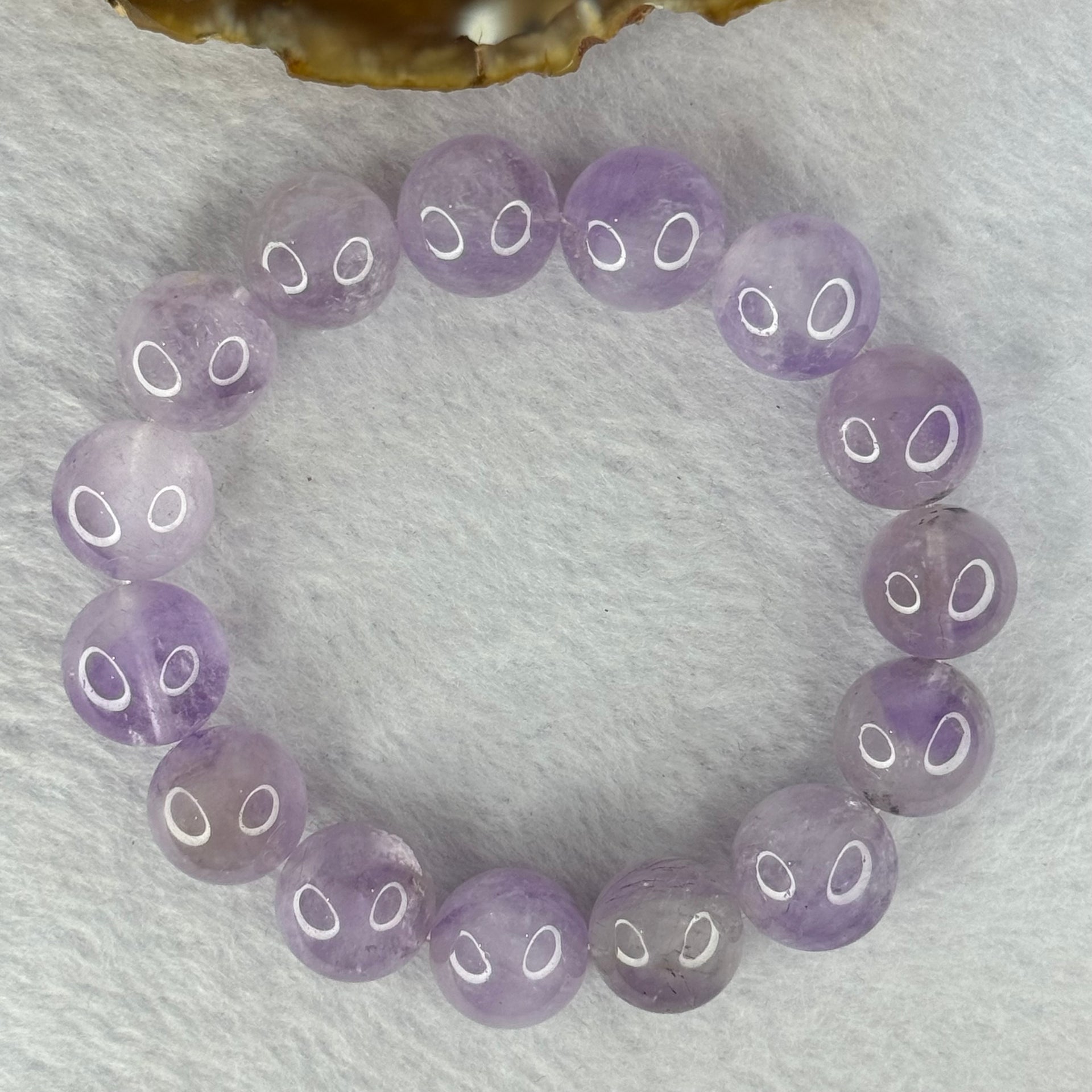 Natural Super 7 Amethyst Beads Bracelet 天然紫超七手链 60.00g 18.5cm 14.8mm 15 Beads - Huangs Jadeite and Jewelry Pte Ltd