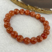 Good Grade Natural Sunstone, Heliolite and Aventurine Feldapar Beads Bracelet 天然金太阳日光石珠手链 24.41g 16cm 9.9 mm 20 Beads - Huangs Jadeite and Jewelry Pte Ltd