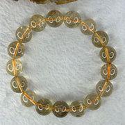 Natural Golden Rutilated Quartz Beads 天然金发水晶手链 47.34g 18.5cm 12.9mm 17 Beads - Huangs Jadeite and Jewelry Pte Ltd