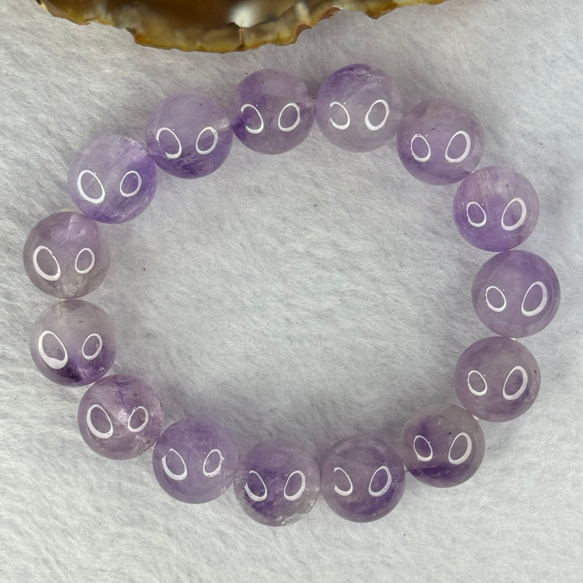 Natural Super 7 Amethyst Beads Bracelet 天然紫超七手链 53.84g 17.5cm 13.9mm 15 Beads - Huangs Jadeite and Jewelry Pte Ltd