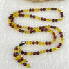 Natural Mixed Color (Red and Yellow) Amber Beads Necklaces 9.34g 5.3mm 110 + 12 Beads (Slight Rough on few Beads)