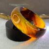 Natural Dark Cognac with Red Amber Bangle Set Internal Diameter 53.6mm 21.6 by 8.4mm and Round Center Piece 51.1 by 23.8mm Total Weight 76.72g