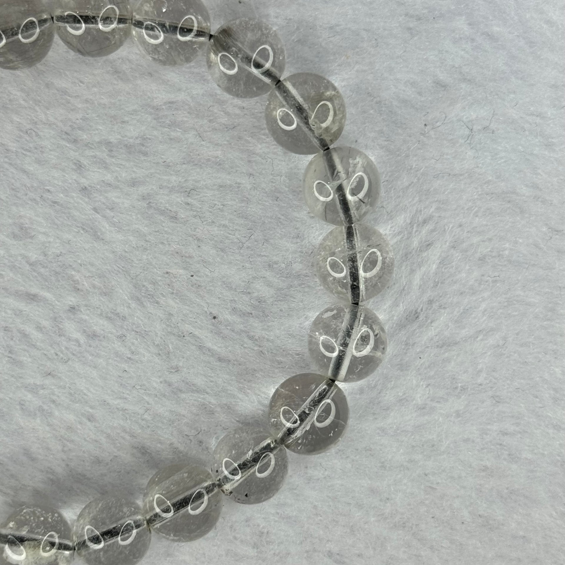 Natural Titanium Rutilated Clear Quartz 16.29g 14.5cm 8.3mm 22 Beads - Huangs Jadeite and Jewelry Pte Ltd