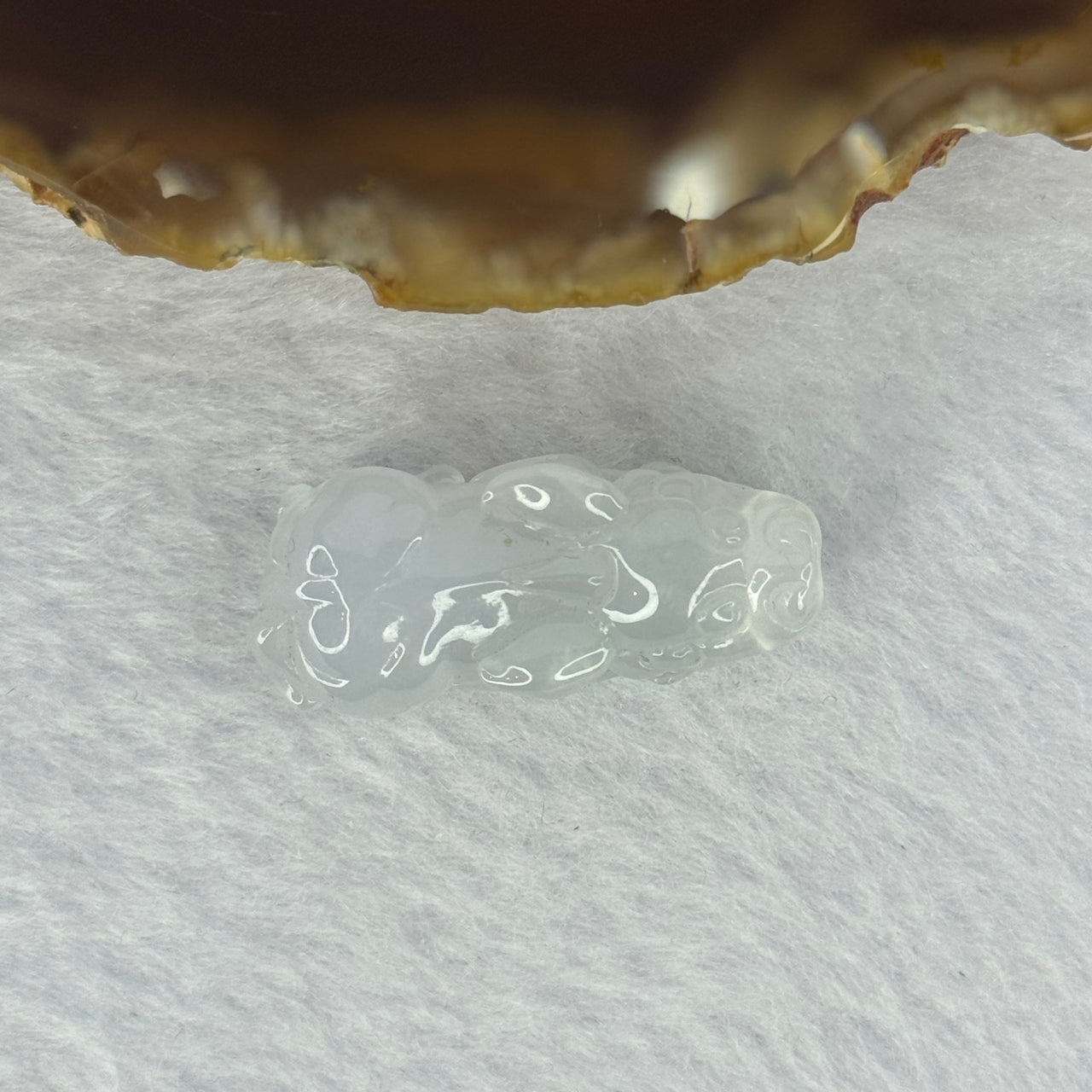 Type A Icy White Jadeite Pixiu Charm 8.06g 30.6 by 13.3 by 11.5mm - Huangs Jadeite and Jewelry Pte Ltd