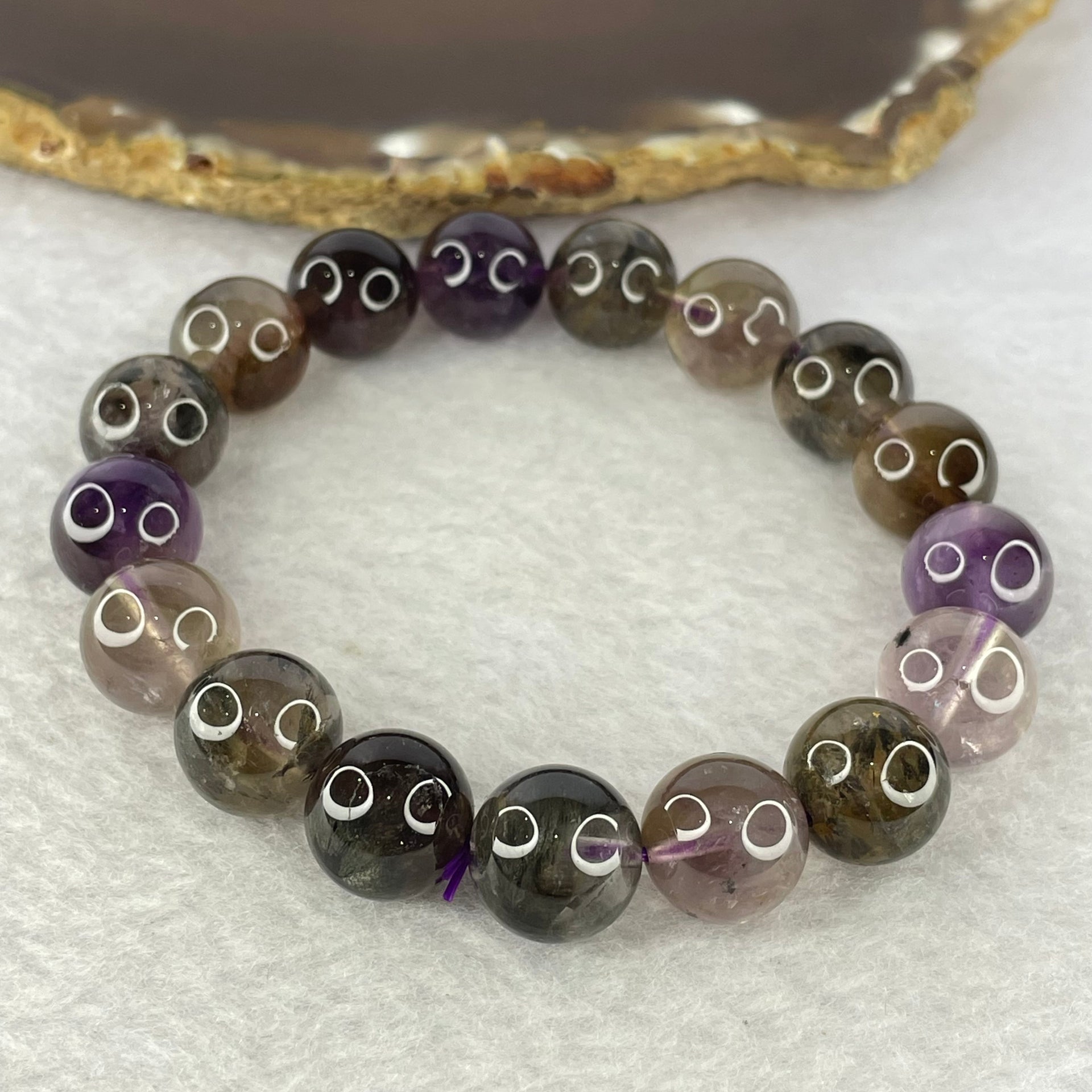 Natural Auralite Crystal Bracelet 极光手链 42.06g 12.2 mm 17 Beads - Huangs Jadeite and Jewelry Pte Ltd