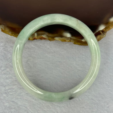 Type A Green With Grey Patch Jadeite Bangle 40.11g Internal Diameter 49.0mm 12.6 by 7.3mm (External Line)