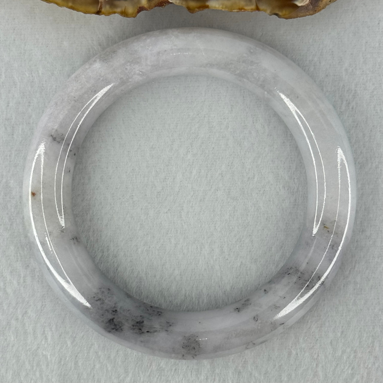 Type A Faint Lavender with Wuji Grey Jadeite Bangle Internal Diameter 54.6mm 69.56g 11.6 by 11.3mm (Very Slight Internal Line)