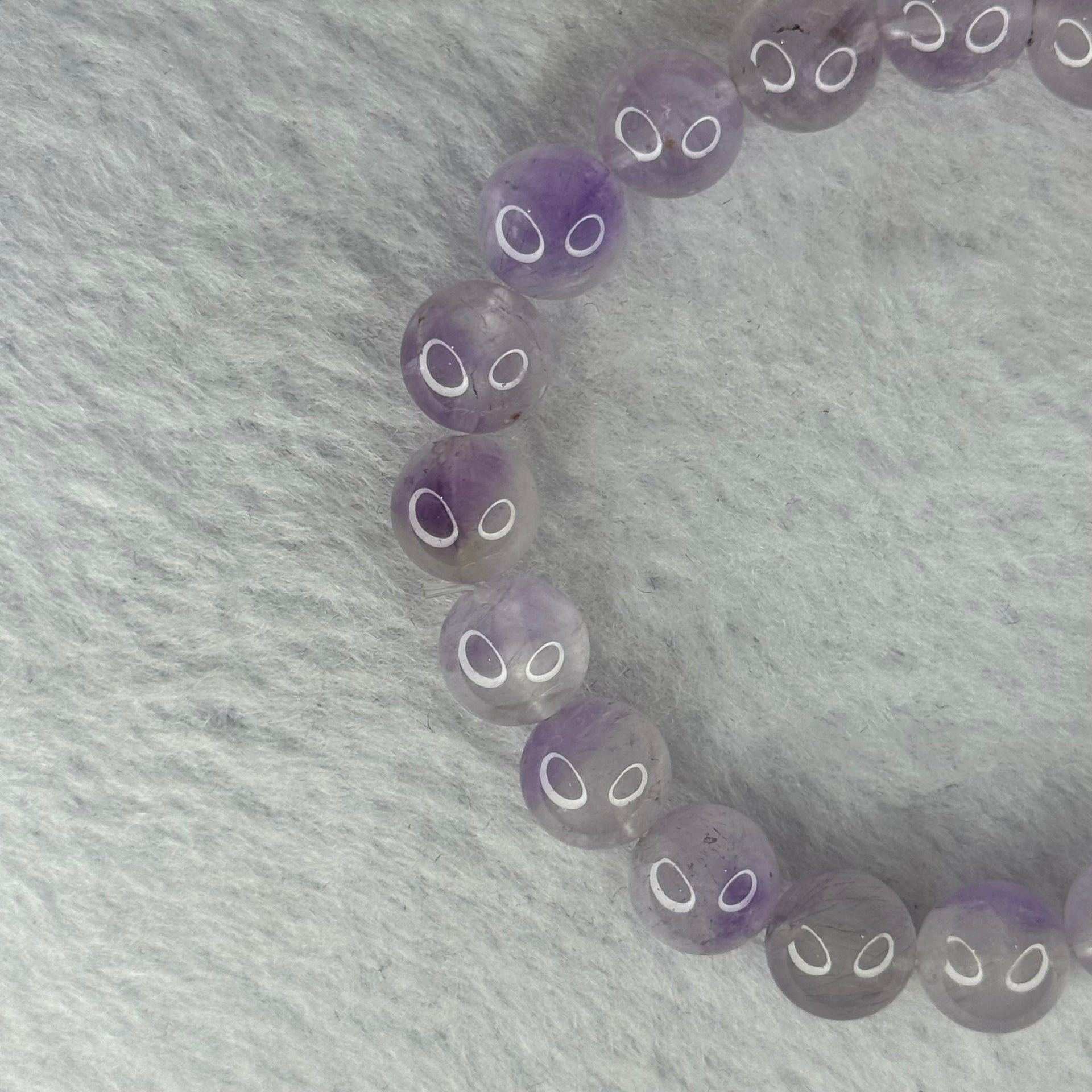 Natural Super 7 Amethyst Beads Bracelet 天然紫超七手链 25.25g 16.5cm 9.8mm 20 Beads - Huangs Jadeite and Jewelry Pte Ltd