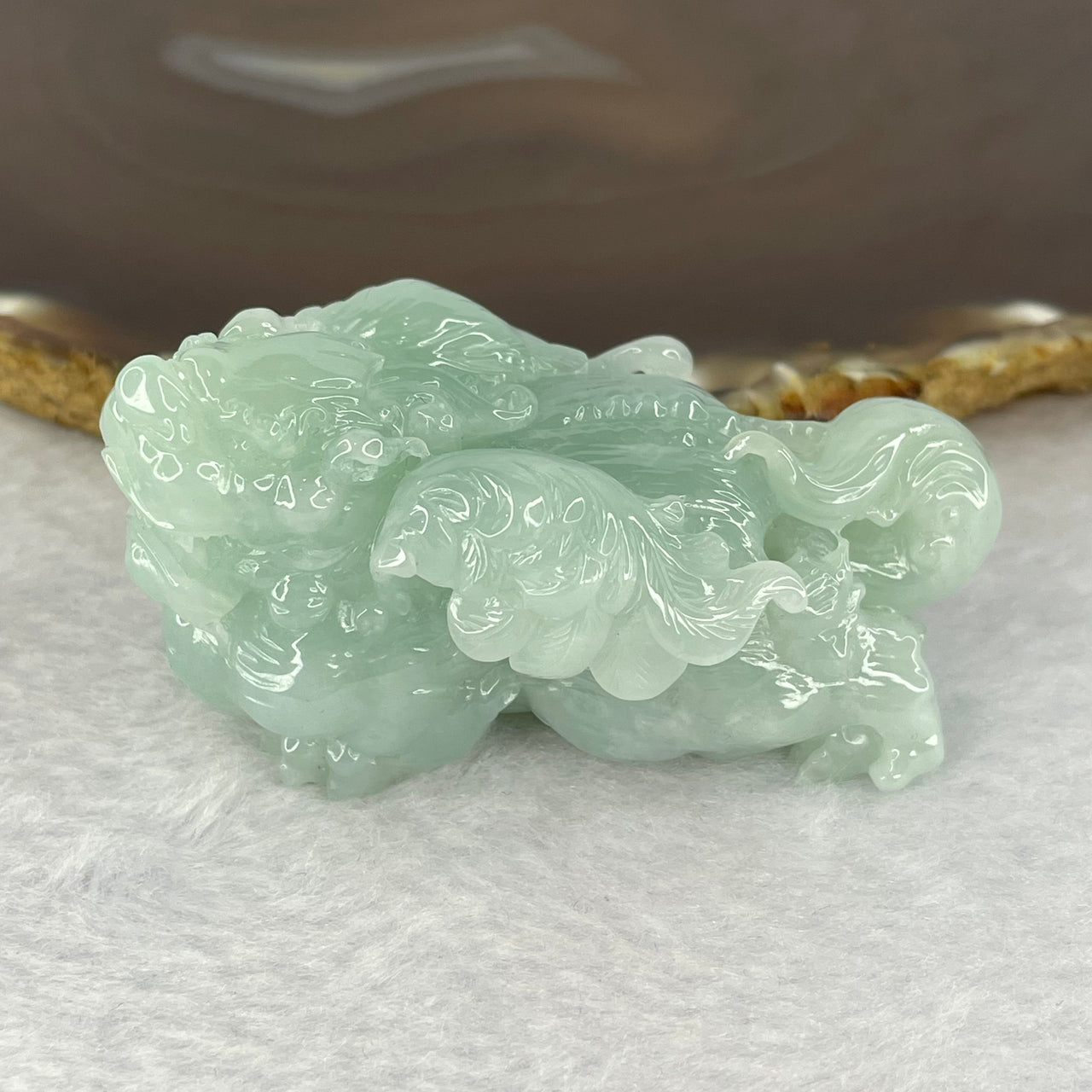 Rare Grand Master Type A Sky Blue Jadeite 3D Auspicious Flying Pixiu 飞天貔貅 with Hulu 99.41g 32.5 by 65.7 by 32.3mm - Huangs Jadeite and Jewelry Pte Ltd