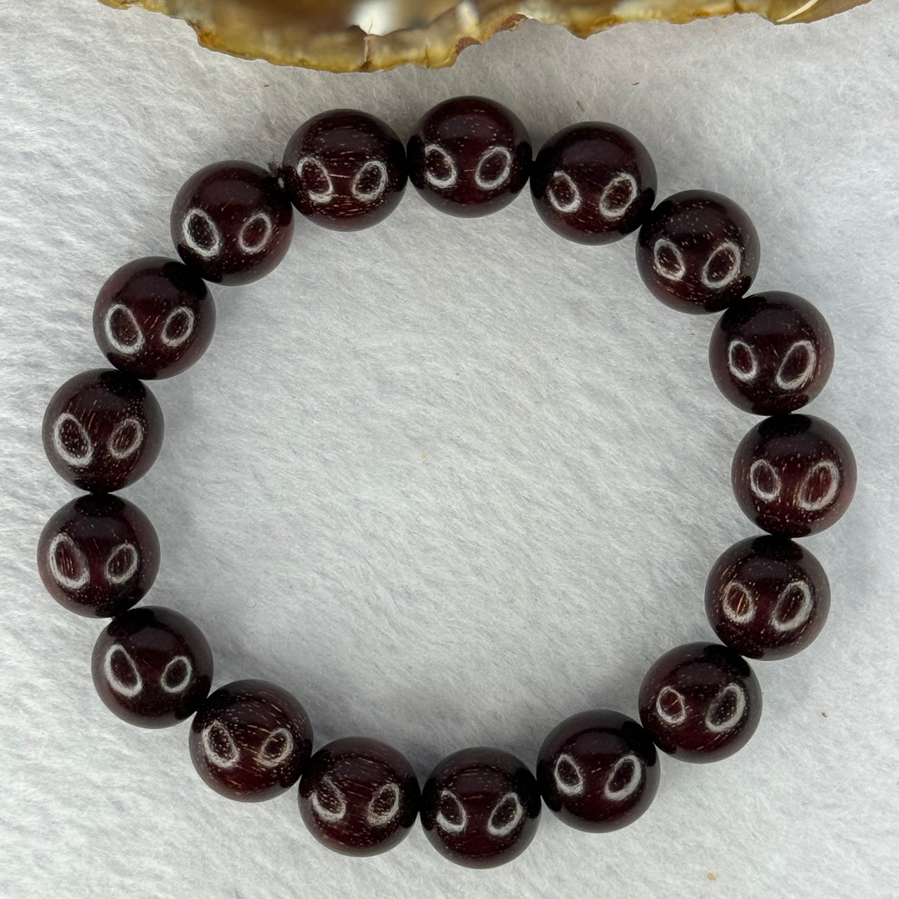 Natural Blood Zitan Beads Bracelet 天然血檀木手链 15.18g 18cm 12.3mm 17 Beads - Huangs Jadeite and Jewelry Pte Ltd