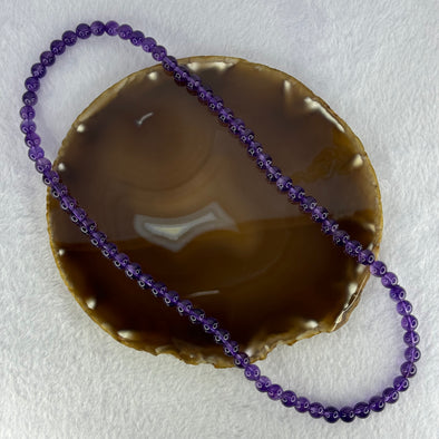 Good Grade Natural Amethyst Necklace 46.46g 52cm 7.7mm 75 Beads