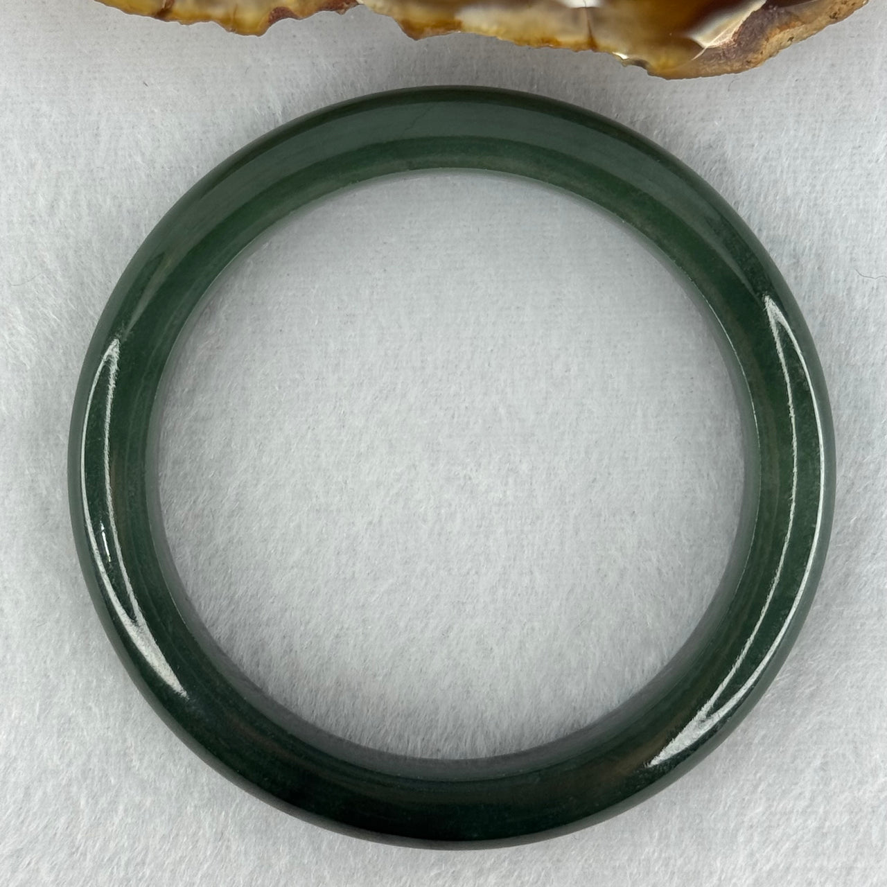 Type A Dark Green Jadeite Bangle Internal Diameter 50.9mm 39.18g 9.8 by 7.7mm (Very Slight Internal Line)