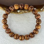 Natural Hainan Huang Huali Rosewood Beads Bracelet 天然海南黄花梨手链 10.24g 17cm 10.8mm 20 Beads - Huangs Jadeite and Jewelry Pte Ltd