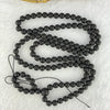 Natural Dark Matt Black Amber Beads Necklace 天然大黑天翁琥珀项链 10.22g 56cm 7.5mm 1 Bead 5.4mm 108 Beads