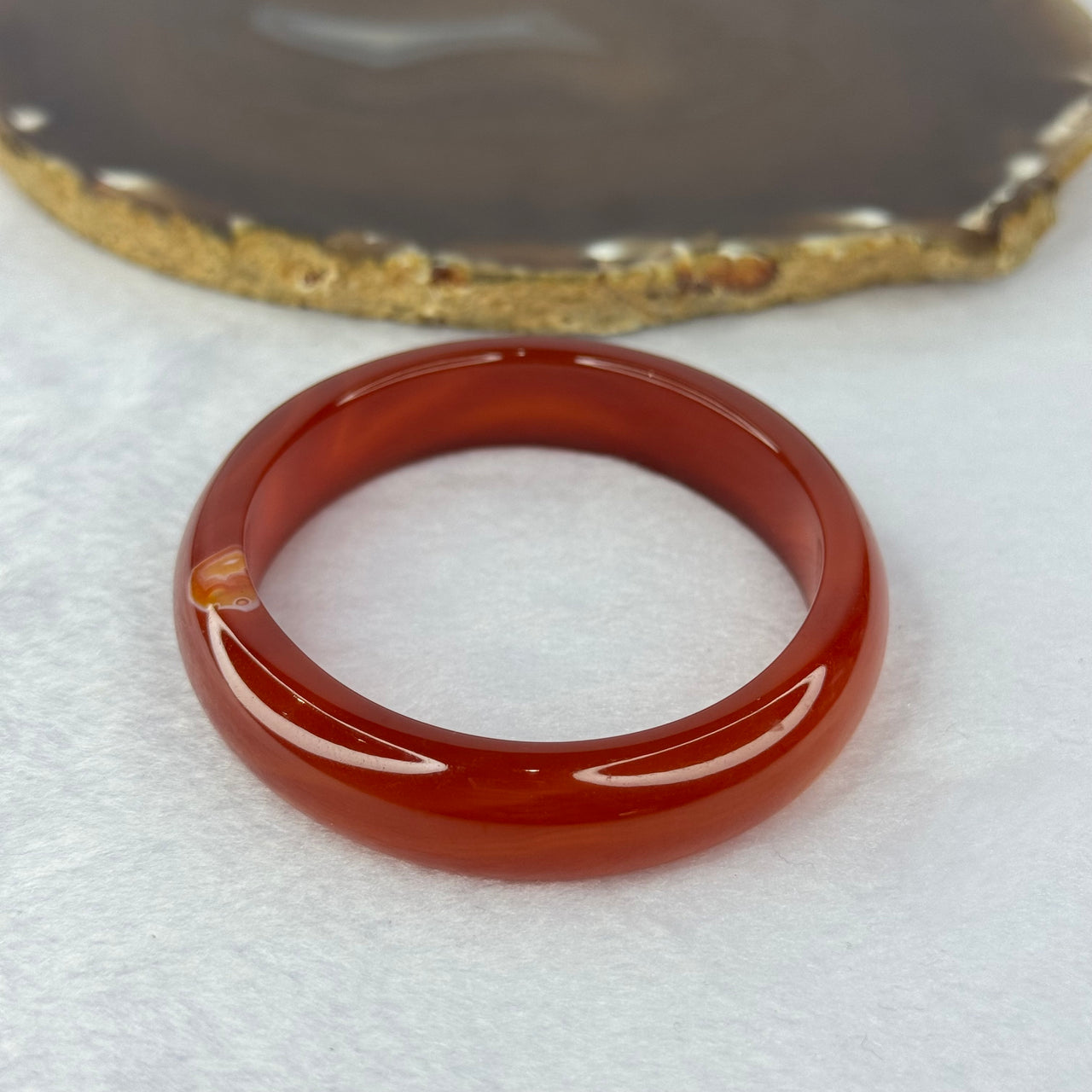 Natural Red Agate Bangle 天然红玛瑙手镯 40.39g 12.6 by 8.0mm Inner Diameter 61.8mm - Huangs Jadeite and Jewelry Pte Ltd