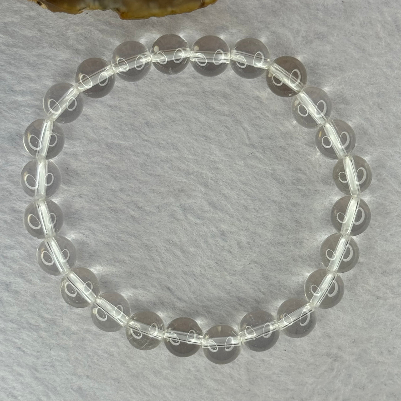 Natural Clear Quartz Bracelet 天然白水晶手链 18.71g 16.5cm 8.4mm 24 Beads