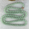 Type A Semi Icy Jelly Apple Green Jadeite Beads Necklace 60.54g 72cm 6.9mm 108 Beads - Huangs Jadeite and Jewelry Pte Ltd