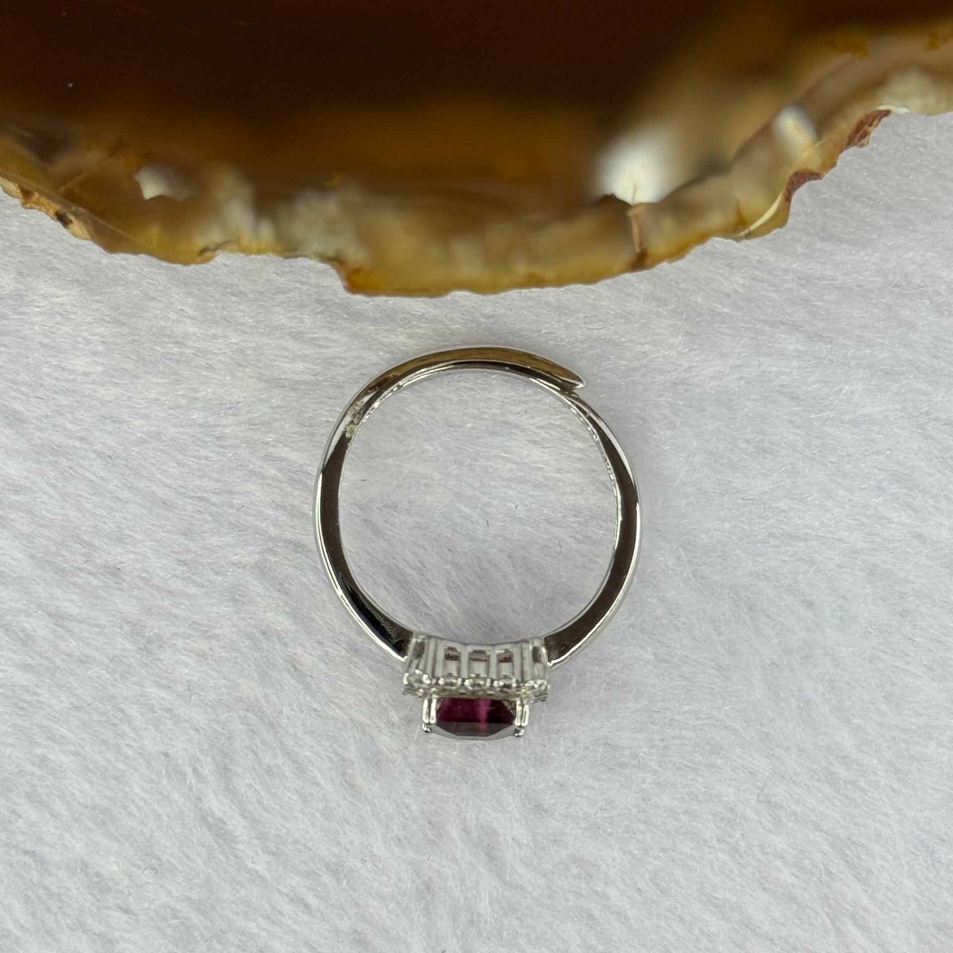 Natural Elbaite Tourmaline in 925 Sliver Ring (Adjustable Size) 1.85g 4.9 by 4.7 by 3.4mm - Huangs Jadeite and Jewelry Pte Ltd