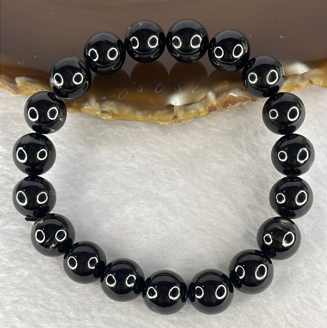 Natural Hypersthene Crystal Bracelet 天然金运石水晶手链 41.01g 17.5cm 10.8mm 19 Beads - Huangs Jadeite and Jewelry Pte Ltd