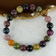 Good Grade Natural Tourmaline Beads Bracelet 好的天然碧玺珠手链 29.47g 16.5cm 9.9mm 20 Beads - Huangs Jadeite and Jewelry Pte Ltd