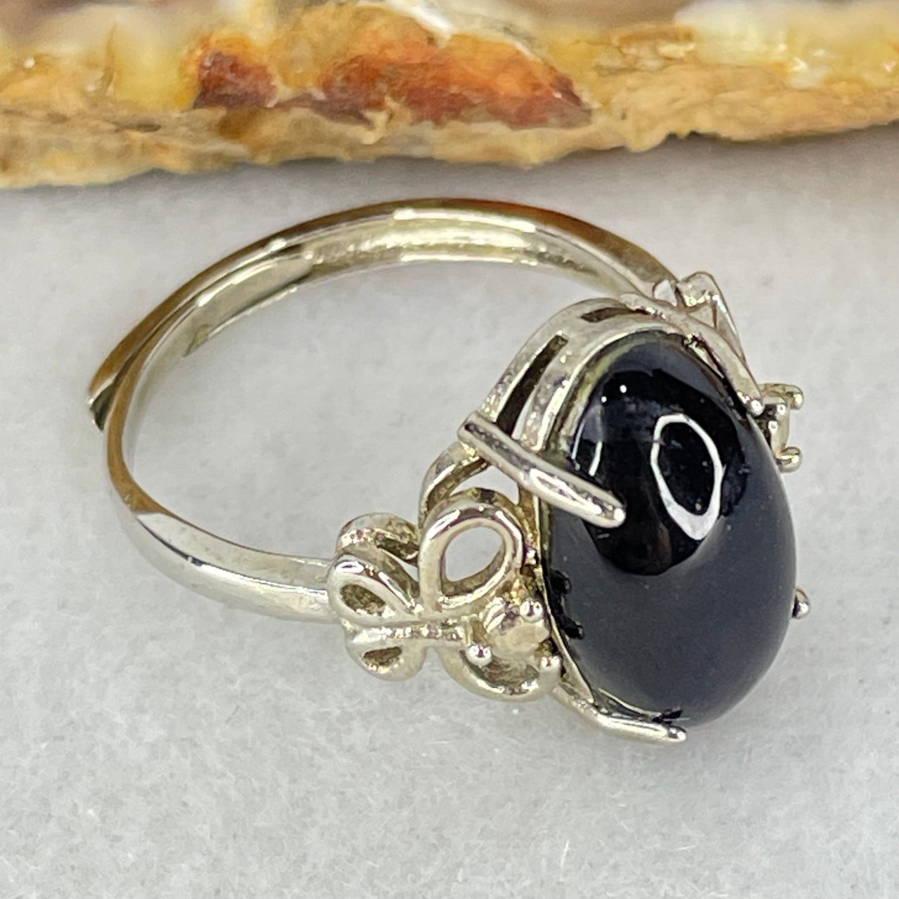 Good Grade Natural Amethyst in S925 Sliver Ring (Adjustable Size) 2.93g 14.6 by 8.1 by 5.0mm