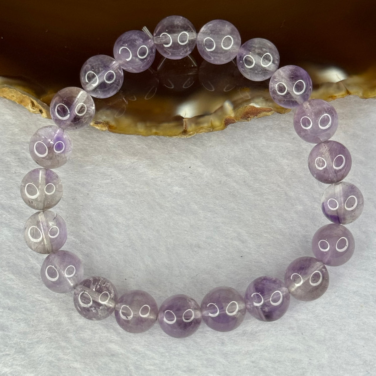 Natural Super 7 Amethyst Beads Bracelet 天然紫超七手链 22.03g 16cm 9.4mm 21 Beads - Huangs Jadeite and Jewelry Pte Ltd