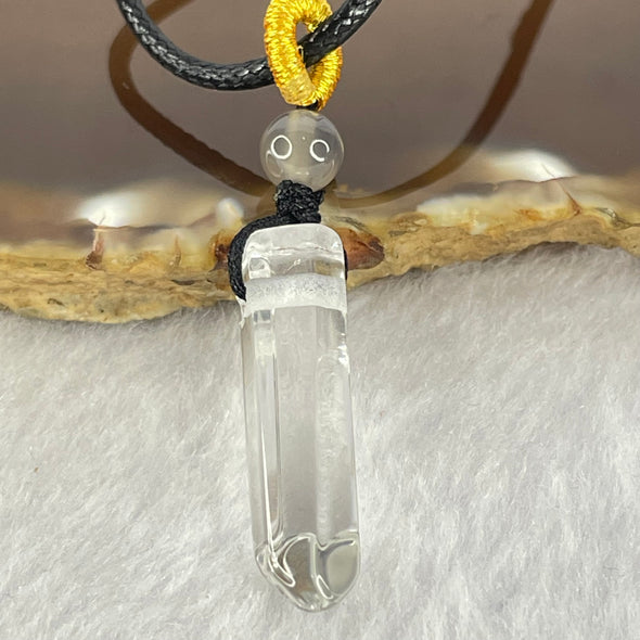 Natural Clear Quartz Pendent Necklace 5.47g 29.8 by 8.3 by 8.1mm