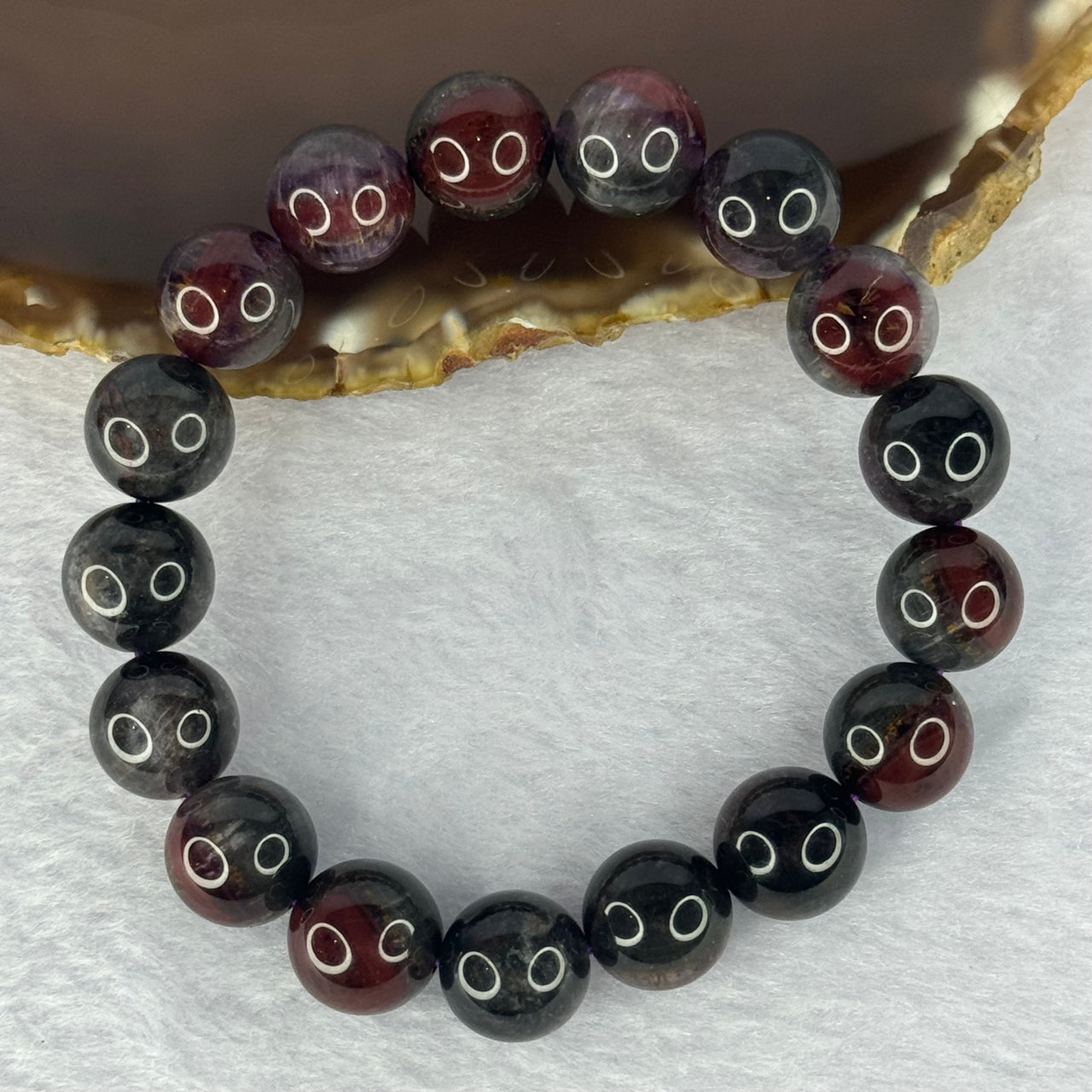 Natural Auralite 23 Bracelet 超值天然极光23手链 42.28g 18cm 12.4mm 17 Beads - Huangs Jadeite and Jewelry Pte Ltd