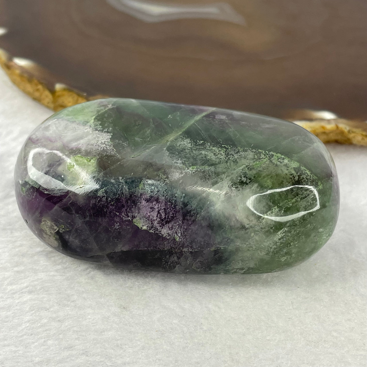 Natural Green and Purple Fluorite Crystal Paper Weight Display 19802g 73.0 by 42.6 by 28.5mm - Huangs Jadeite and Jewelry Pte Ltd