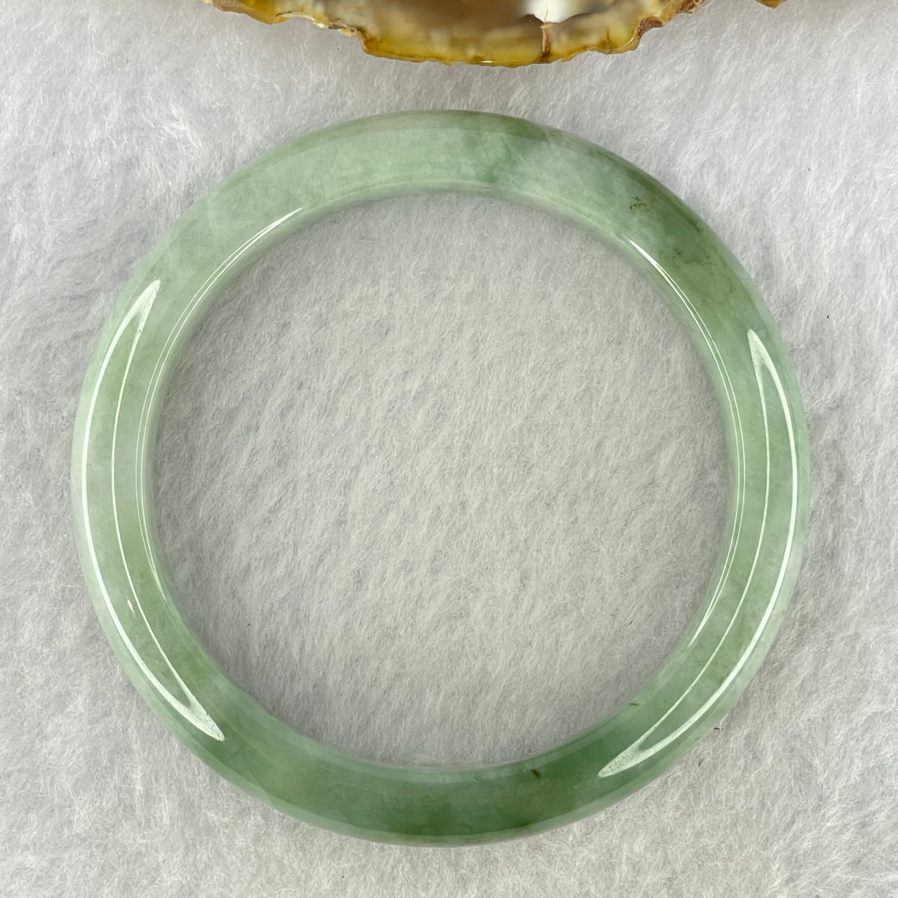 Type A Blueish Green with Lavender Jadeite Bangle Internal Diameter 52.8mm 55.83g 9.6 by 7.5mm (Internal Lines)