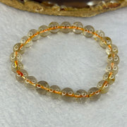 Natural Golden Rutilated Quartz Beads 天然金发水晶手链 14.53g 15cm 7.5mm 24 Beads - Huangs Jadeite and Jewelry Pte Ltd