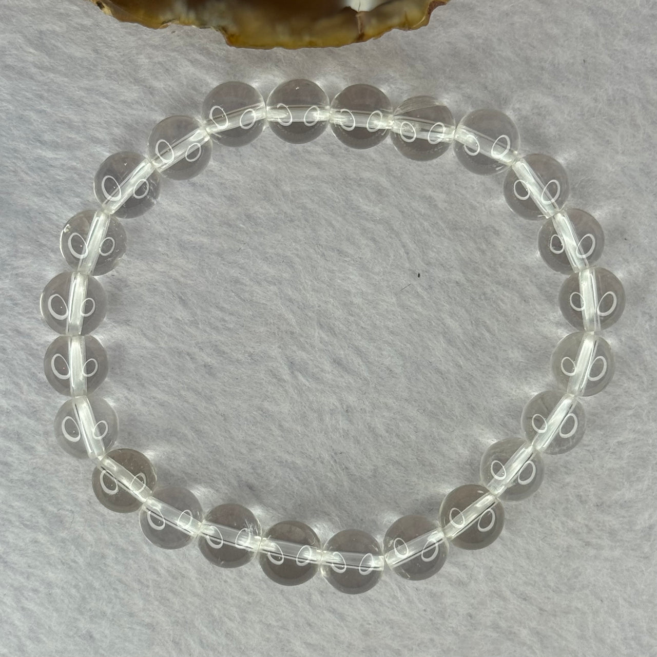 Natural Clear Quartz Bracelet 天然白水晶手链 18.64g 16.5cm 8.4mm 24 Beads