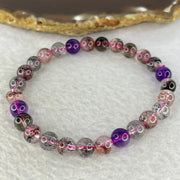 Natural Super 7 Crystal Bracelet 超七手链 13.88g 7.4 mm 27 Beads - Huangs Jadeite and Jewelry Pte Ltd