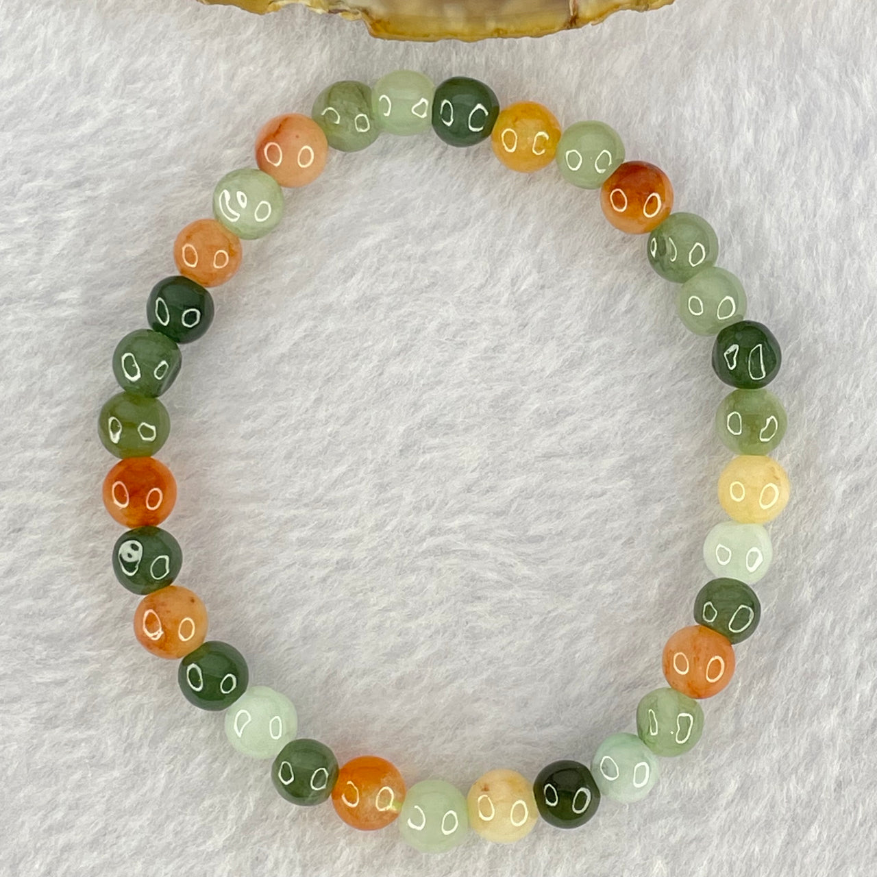 Type A Mixed Color Jadeite Beads Bracelet 9.67g 6.1mm 32 Beads 32 Beads