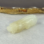 Natural White with Brown Nephrite Dog Mini Display / Pendant 19.45g 51.8 by 14.9 by 17.4mm - Huangs Jadeite and Jewelry Pte Ltd