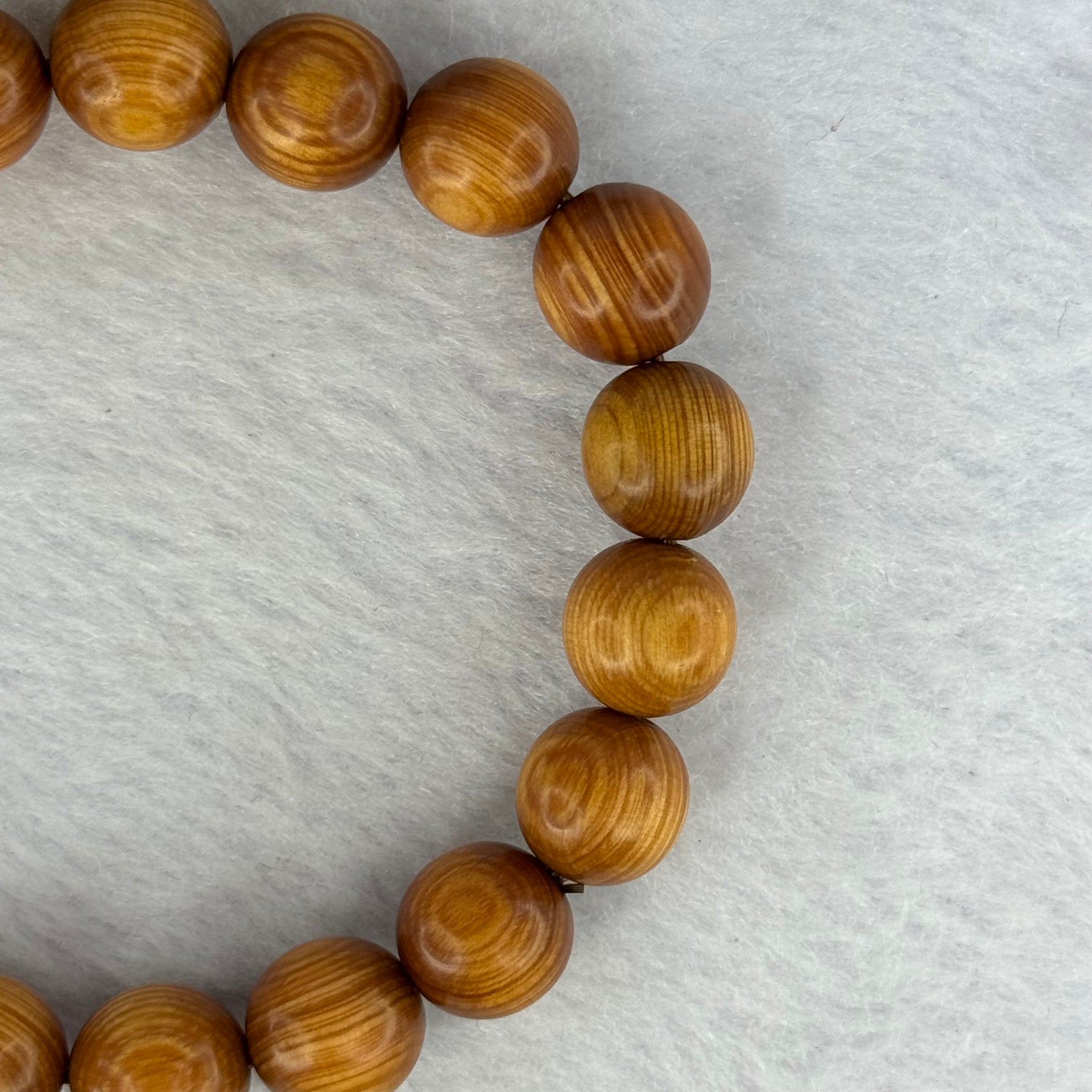 Natural Old Yabai Thuja Wood Beads Bracelet 老树崖柏手链 8.98g 16.5cm 10.2mm 19 Beads - Huangs Jadeite and Jewelry Pte Ltd