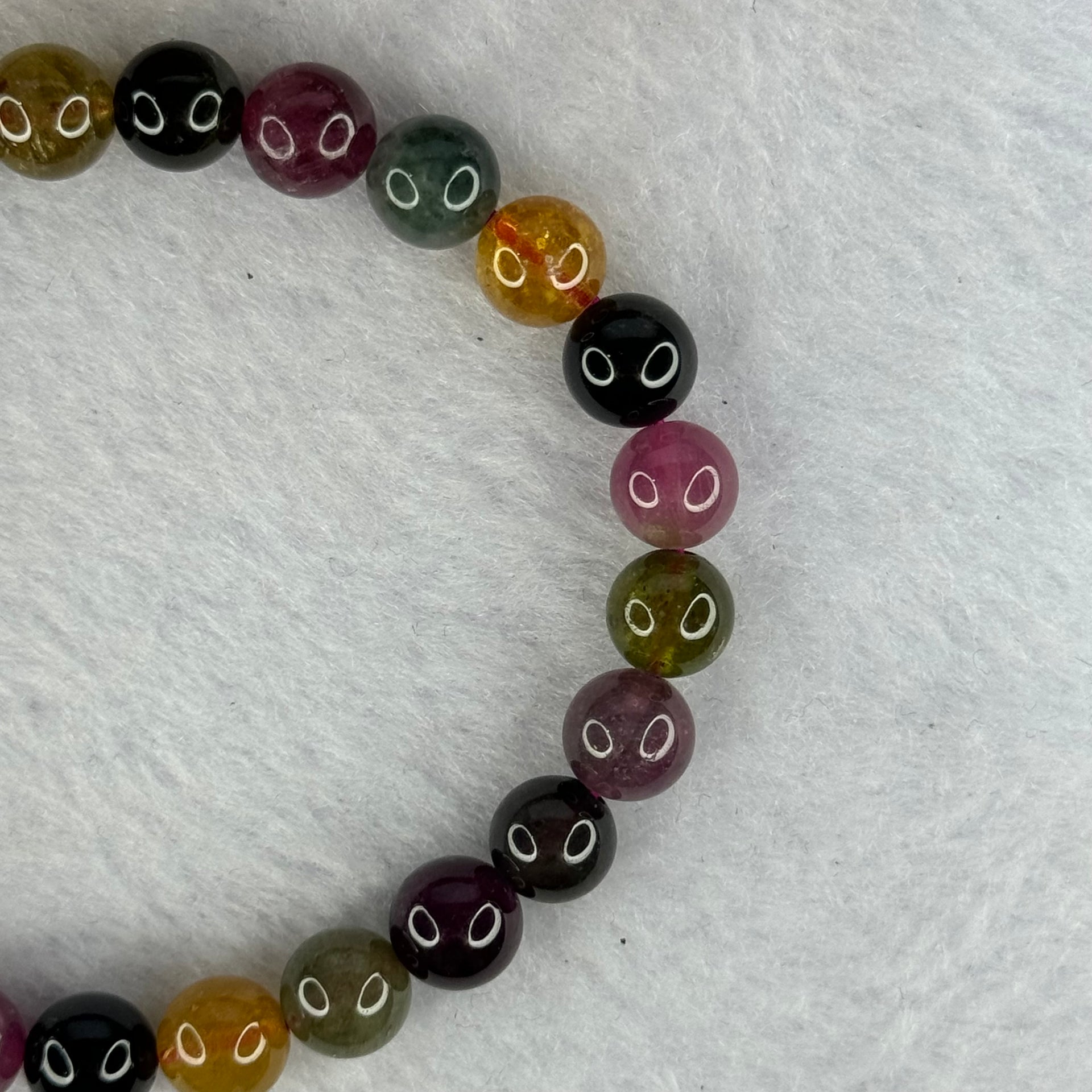 Good Grade Natural Tourmaline Beads Bracelet 好的天然碧玺珠手链 17.28g 15cm 7.8mm 24 Beads - Huangs Jadeite and Jewelry Pte Ltd