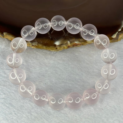 Natural Rose Quartz Beads Bracelet 天然玫瑰石英珠手链 44.80g 18cm 12.8mm 17 Beads