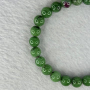 Natural Emerald And Ruby Zoisite Beads Bracelet 18.38g 16cm 7.8mm 25 Beads - Huangs Jadeite and Jewelry Pte Ltd