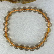 Natural Golden Rutilated Quartz Beads 天然金发水晶手链 15.58g 16cm 7.9mm 25 Beads - Huangs Jadeite and Jewelry Pte Ltd