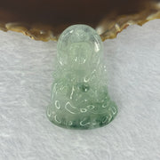 Certified Grandmaster Type A Icy Jelly Green with Dark Blueish Green Piao Hua Jadeite Guan Yin Pendent 18.74g 50.3 by 34.2 by 6.6mm - Huangs Jadeite and Jewelry Pte Ltd