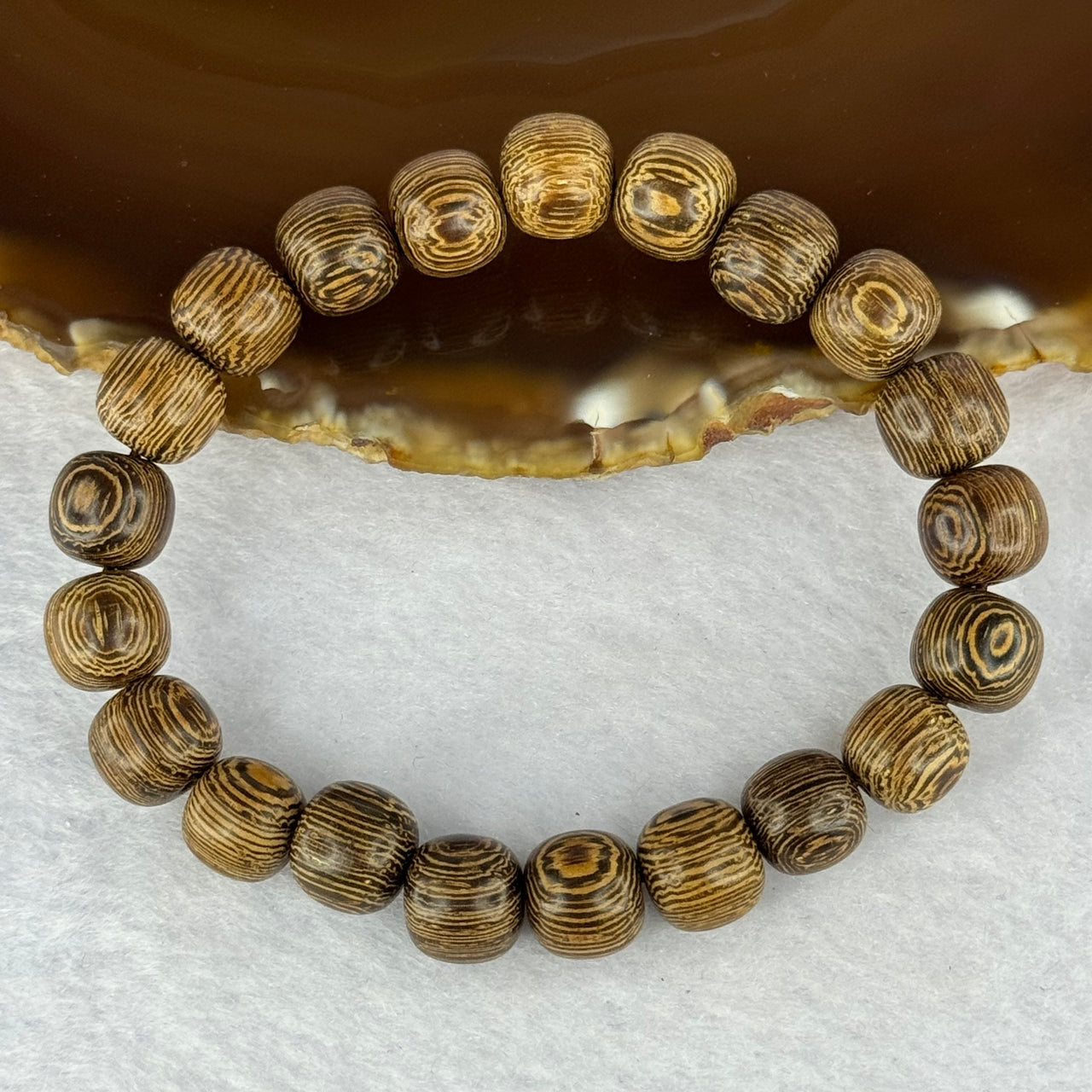 Natural Wenge Wooden Beads Bracelets 天然鸡翅木手链 9.65g 16.5cm 9.9mm 21 Beads - Huangs Jadeite and Jewelry Pte Ltd