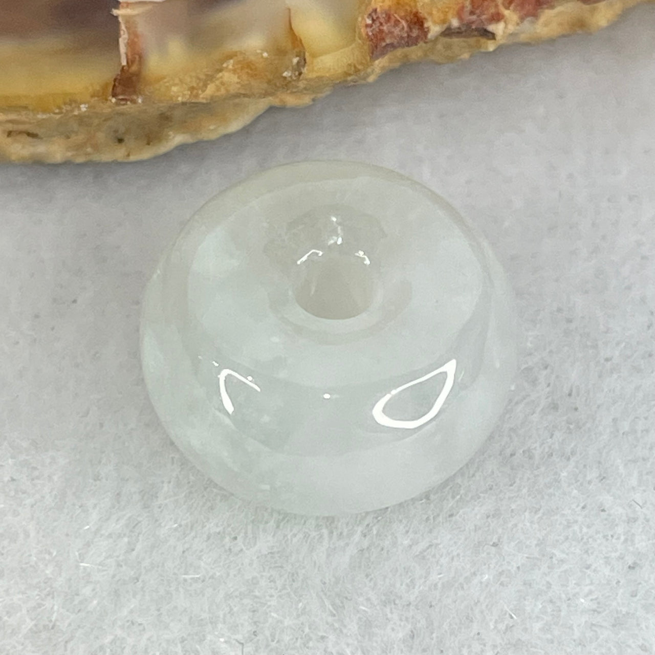 Type A Semi Icy Sky Blue Jadeite Ping An Kou Charm/Pendant 2.56g 13.4 by 7.2mm