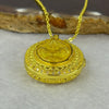 Natural Yellow Amber Dragon Head in Gold Color Locket Necklace 9.53g 19.3 by 14.2 by 4.0mm