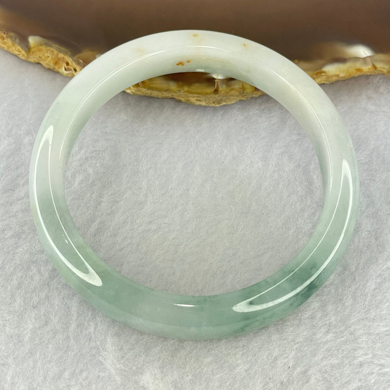 Type A Sky Blue and Faint Lavender with Blueish Green Piao Hua Jadeite Bangle Internal Diameter 53.6mm 39.94g 11.2 by 7.0mm (Internal Line)